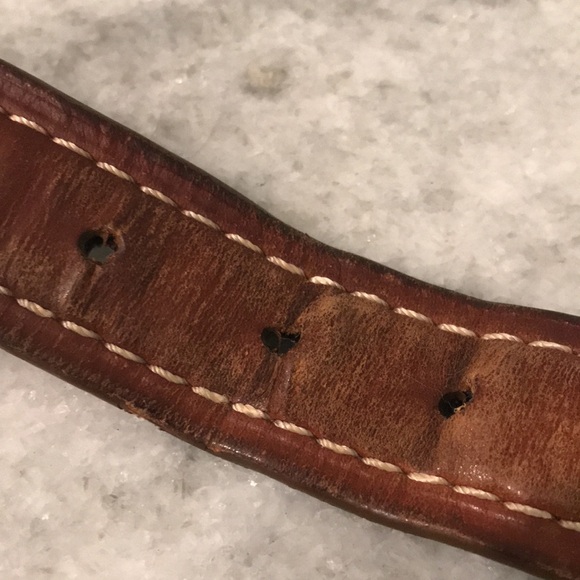 Vintage Dockers Belt Mens 36 Brown Stitching Festival Gorpcore Ranch Cowboy Boho - Picture 5 of 8
